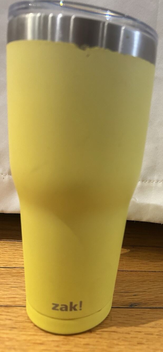 zak! Yellow Insulated Stainless Steel Tumbler with Slide Lock Lid